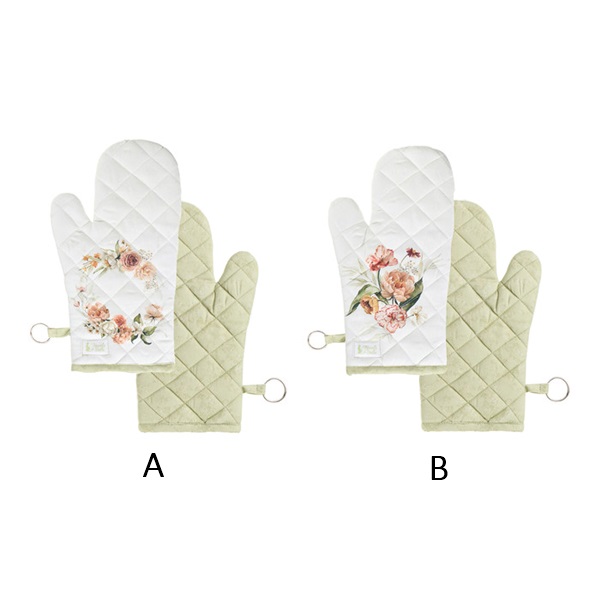 Luva de Cozinha Forrada Jardim de Flores