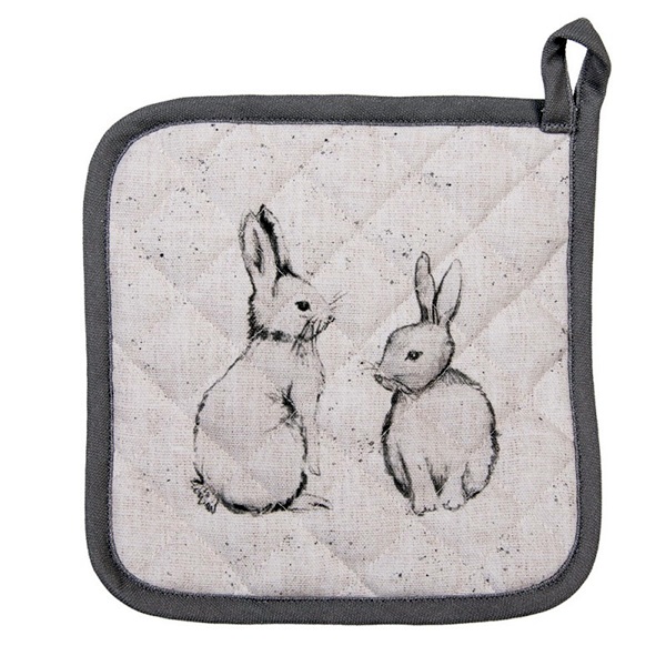 Pega Coelho em Algodão 20x20cm cor Cinza