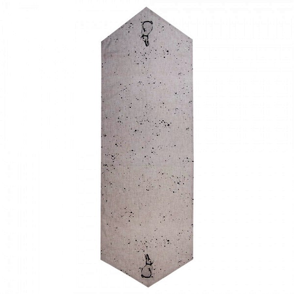 Caminho de Mesa Coelho em Algodão 50x160cm cor Cinza