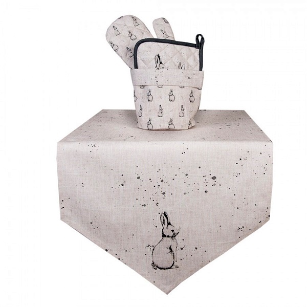 Luva de Forno Coelho em Algodão 18X30cm cor Cinza