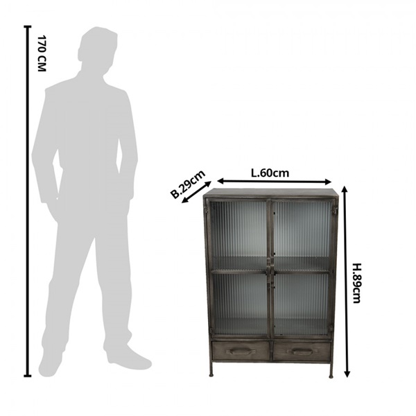 Armário de Metal com Acabamento Vidro