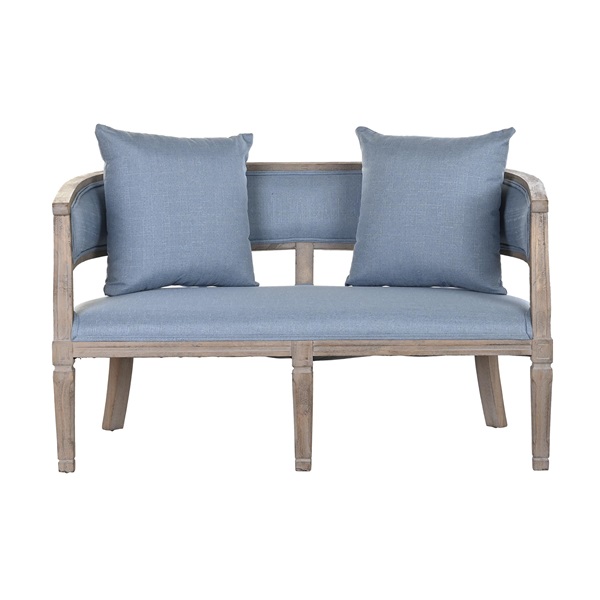 Sofá Home Decor em Linho Azul (122 x 69 x 72 cm)