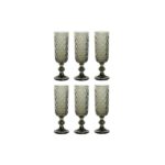 Taça Vidro 7x7x22 150ml Cinzento