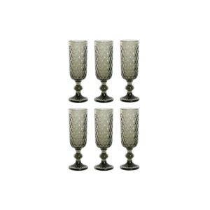 Taça Vidro 7x7x22 150ml Cinzento