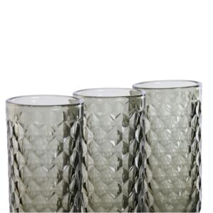 Taça Vidro 7x7x22 150ml Cinzento
