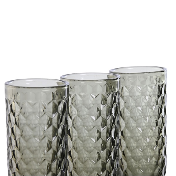 Taça Vidro 7x7x22 150ml Cinzento