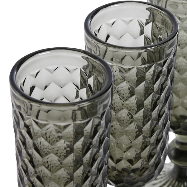 Taça Vidro 7x7x22 150ml Cinzento