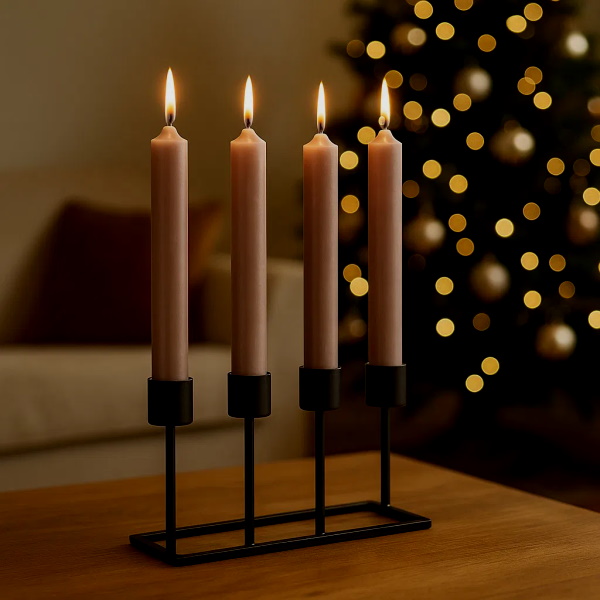 Vela de Castiçal Cónica Taupe