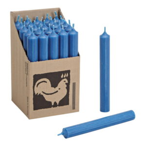 Vela de Castiçal Cónica Azul Petróleo