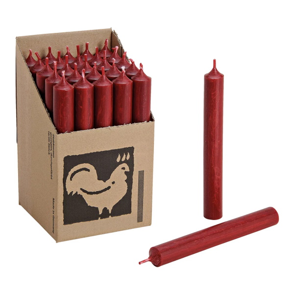 Vela de Castiçal Vermelho Escuro