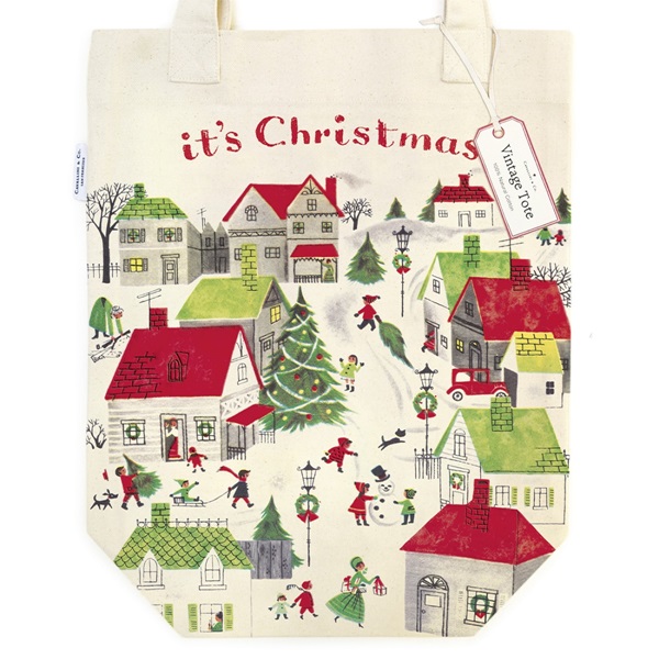 Tote Bag Cavallini 33x40.5cm Christmas Village