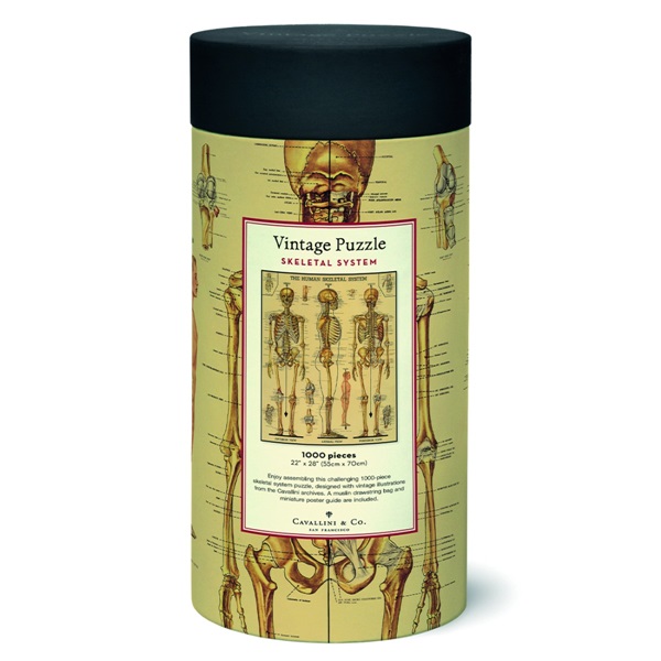 Puzzle Cavallini 1000 pçs 55X70cm Skeletal System