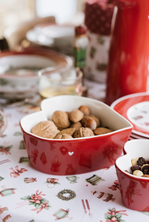 Conjunto Duas Tigelas Coração Vermelho