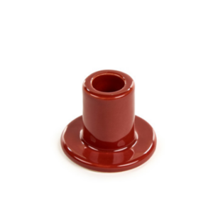 Castiçal Cerâmica Vermelho (medidas 6.5 x 6.5 x 5 cm)