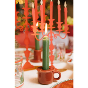 Castiçal-copo em Cerâmica Vermelho