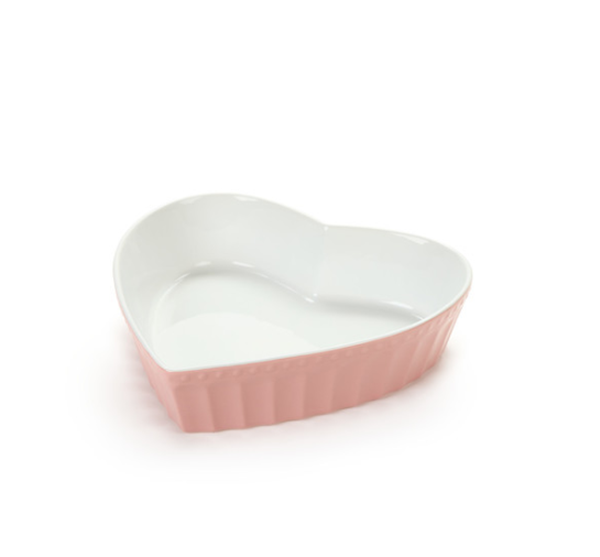 Assadeira Rosa em Formato Coração 25 x 24 x 6 cm