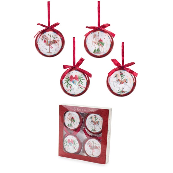 Caixa com 4 Bolas de Natal Carrossel