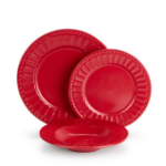 Conjunto de Pratos Vermelhos (18 peças)