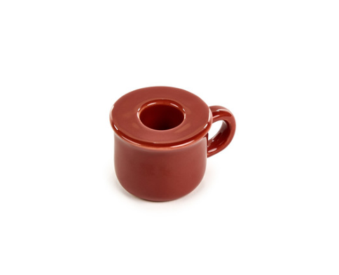 Castiçal-copo em Cerâmica Vermelho