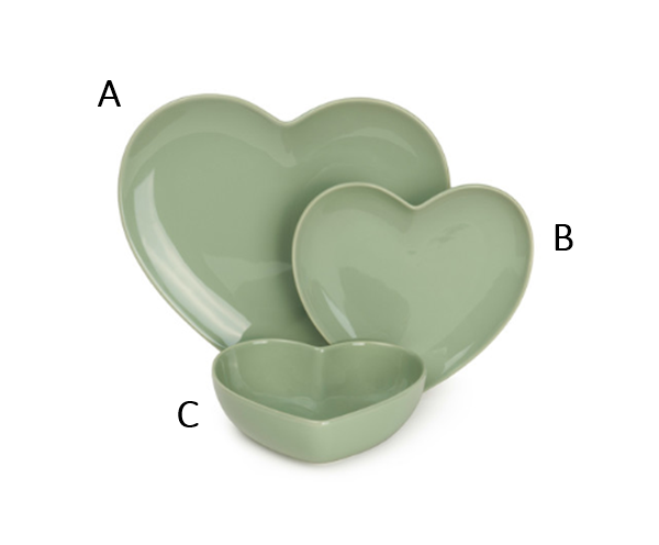 Prato em Coração Verde Prato em Coração Verde