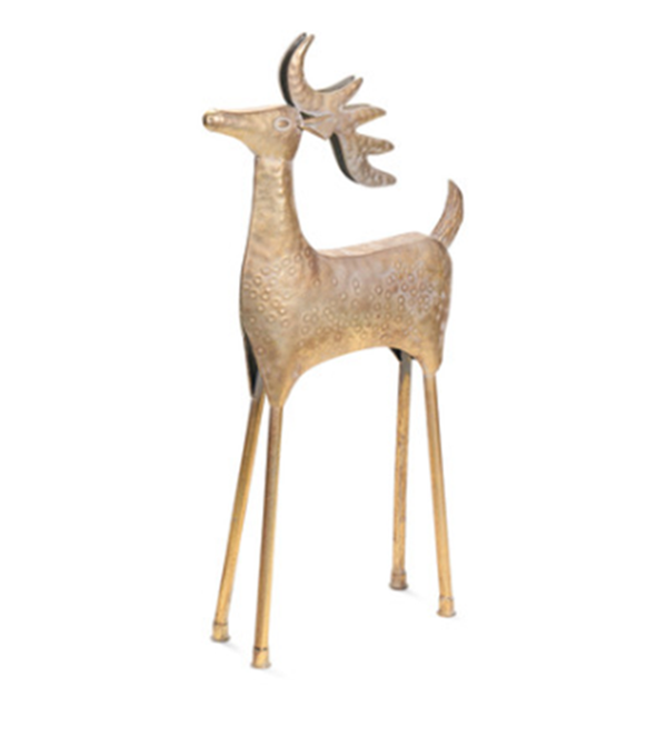 Rena Decorativa em Metal Dourado- 87,5 cm