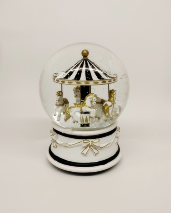 Globo Carrossel Musical Preto e Branco