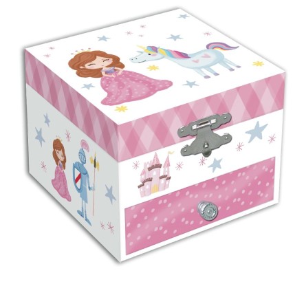 Caixa de Música com Princesa e Unicórnio