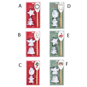 Conjunto Formas de Biscoito + Espátula- Edição Natal