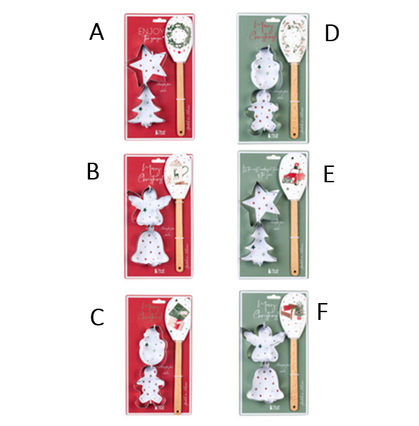 Conjunto Formas de Biscoito + Espátula- Edição Natal