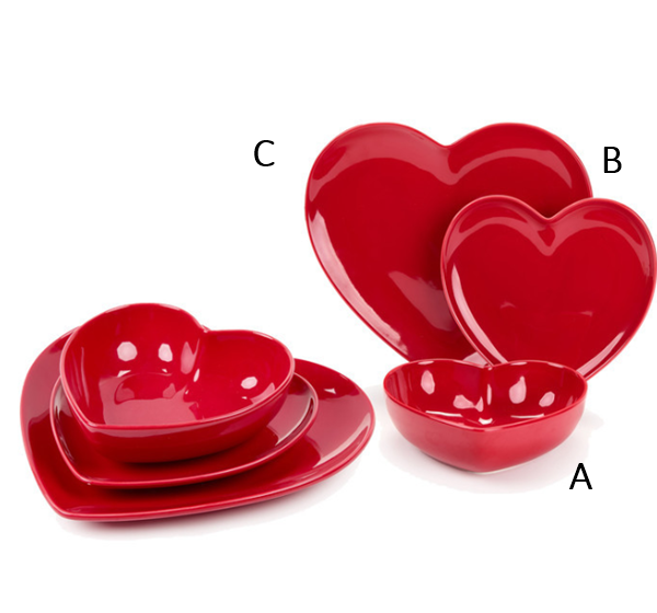 Prato Coração Vermelho