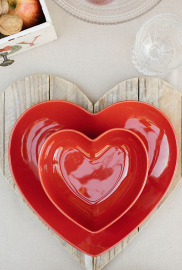 Prato Coração Vermelho