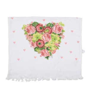 Pano Turco em Algodão com Coração 40 x 66 cm