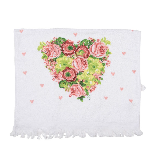 Pano Turco em Algodão com Coração 40 x 66 cm