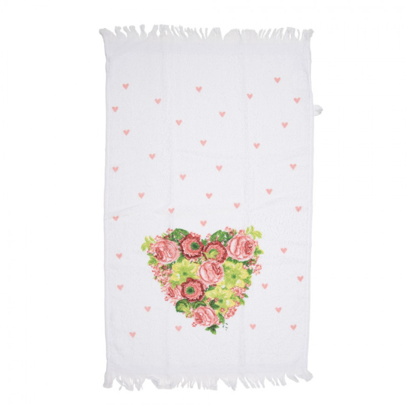Pano Turco em Algodão com Coração 40 x 66 cm