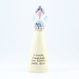 Anjo com Mensagem “o mundo é mais belo por fazeres parte dele!"