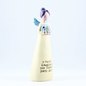 Anjo com Mensagem “o mundo é mais belo por fazeres parte dele!"