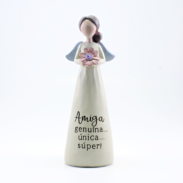 Anjo com Mensagem: "Amiga genuína... única... súper!"