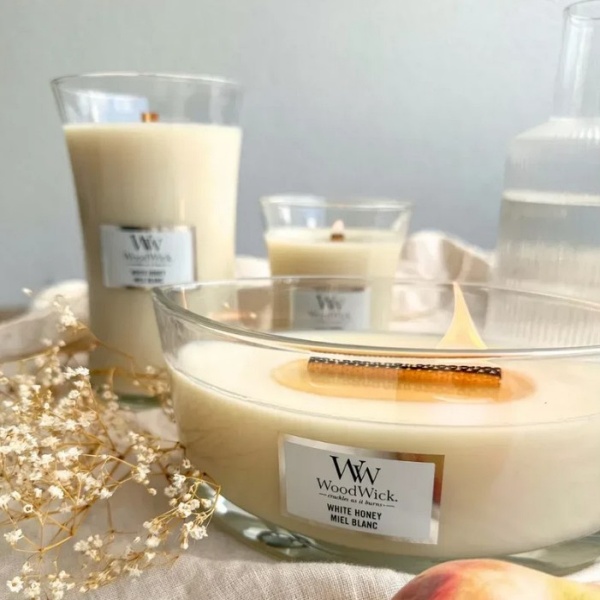 Vela Elipse White Honey Woodwick