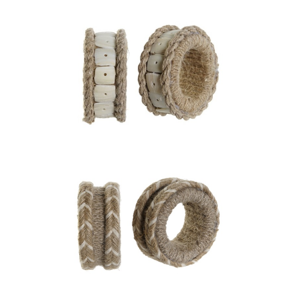 Anéis para Guardanapos em Corda Natura com Detalhes Decorativos