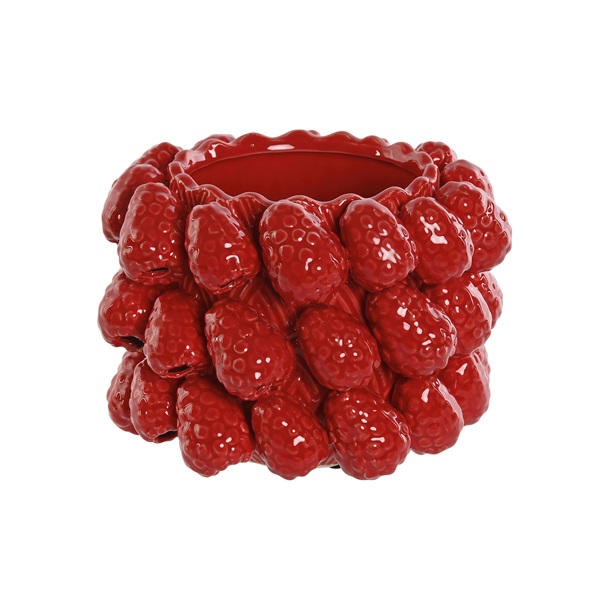 Jarra de Cerâmica Vermelha com Design de Framboesa