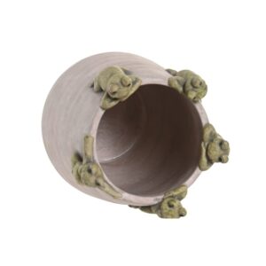 Vaso de Cimento Decorado com Figuras de Sapos