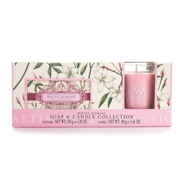 Coffrett de Sabonete e Vela White Jasmine - Aromas Artesanales de Antigua