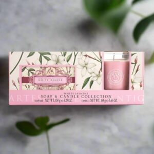 Coffrett de Sabonete e Vela White Jasmine - Aromas Artesanales de Antigua