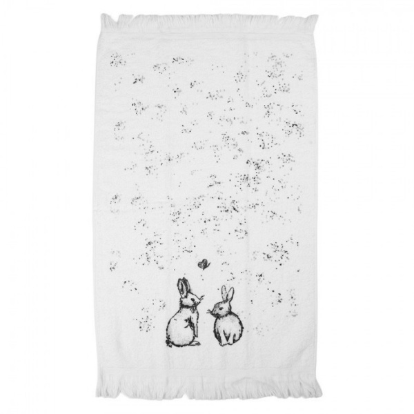 Pano Turco em Algodão Coelhos & Borboleta 40 x 66 cm