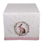 Caminho de Mesa Coelho de Páscoa e Flores