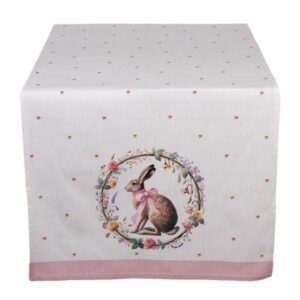 Caminho de Mesa Coelho de Páscoa e Flores