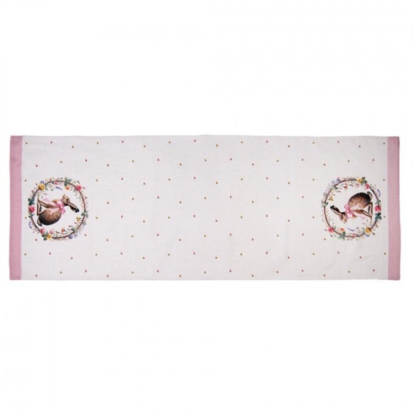 Caminho de Mesa Coelho de Páscoa e Flores