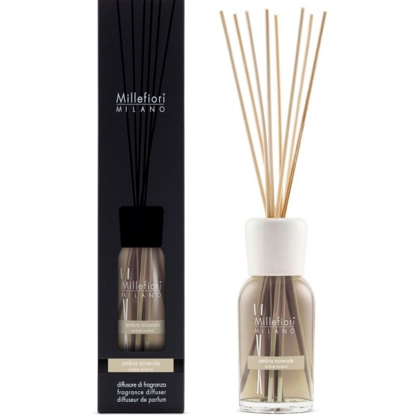 Difusor Mikado de Aromas Millefiori Milano Ambra Minerale 100ml