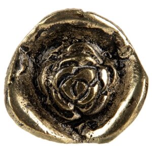 Puxador de Porta em Formato de Flor em Metal Dourado