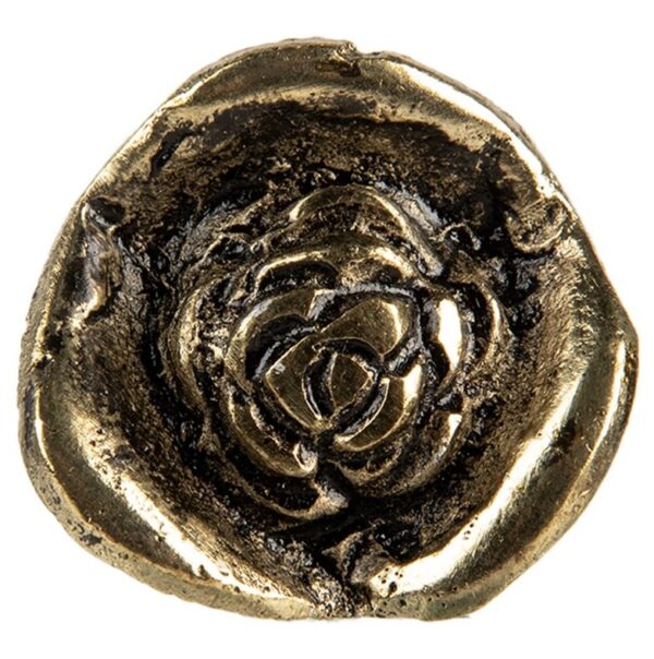 Puxador de Porta em Formato de Flor em Metal Dourado